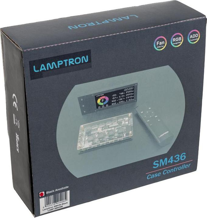 Produktbild Lamptron SM436 PCI RGB-Lüfter und LED-Controller - schwarz (4 Lüfter)