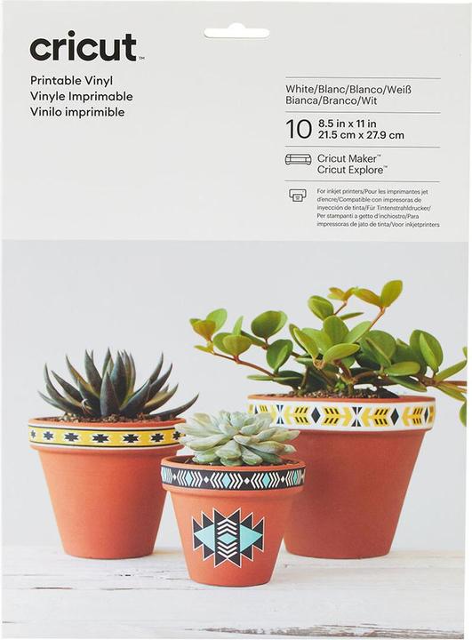 Image du produit Cricut Film vinyle imprimable 21,6 x 27,9 cm, 1, Blanc