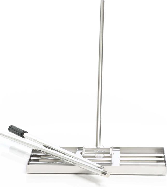 Actual product image Wiltec Edelstahl Rasenrakel mit Stiel Gr. M Sanden Leveler Flächenebner Garten