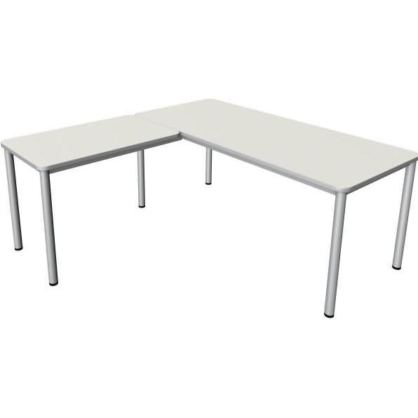 Kerkmann, Schreibtisch, Schreibtisch + Anbautisch Prime 180x80/100x60cm weiss