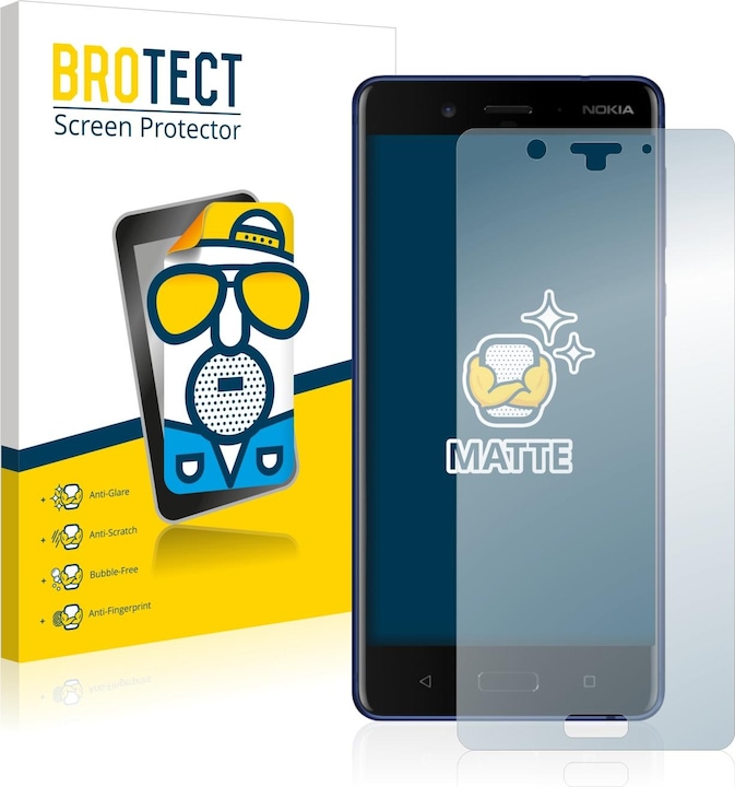 Actual product image BROTECT Anti-glare screen protector matt (2 Piece, Nokia 8)