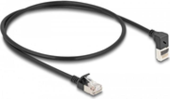 Produktbild Delock RJ45 Netzwerkkabel Cat.6A S/FTP Slim 90° oben gewinke (S/FTP, CAT6a, 0.50 m)