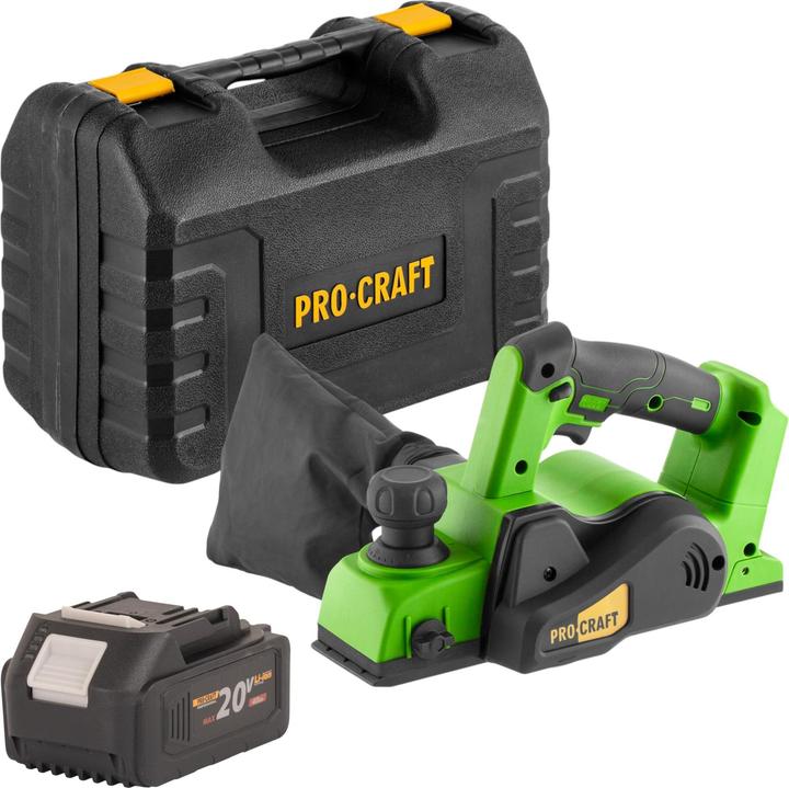 Image du produit Procraft PE20BLbb Akku Hobel 20 V 82 mm Brushless + 1x Akku 4,0 Ah + Koffer - ohne Ladegerät