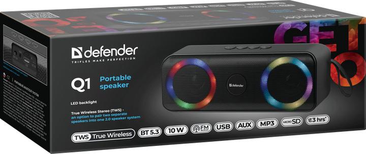 Produktbild Defender Lautsprecher Beatbox 20 Bluetooth 20w Licht/Bt/Mic/Fm/Usb/Tf (5 h, Batteriebetrieb)