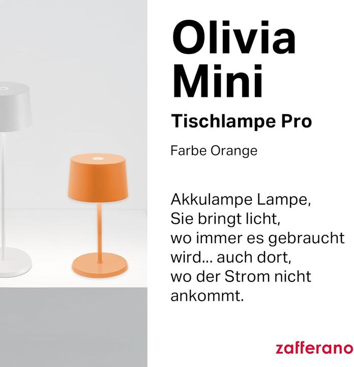 Produktbild Zafferano Olivia mini tischleuchte - Arancio