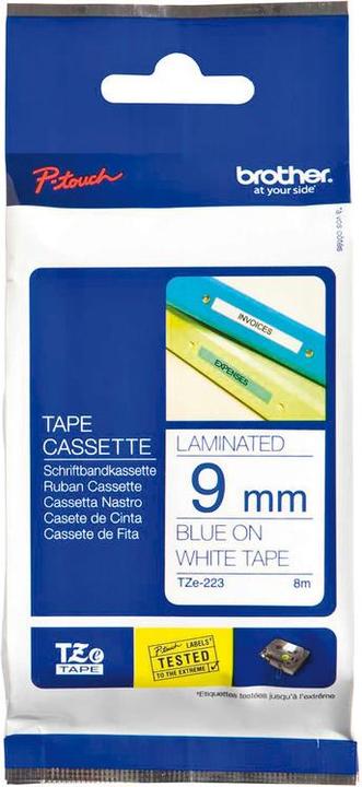 Produktbild Brother TZ223 Laminiertes Band (0.90 cm, Blau, Weiss)