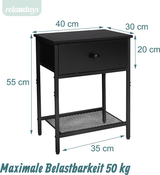 Immagine prodotto Relaxdays 2x Nachttisch (40 x 30 x 55 cm)