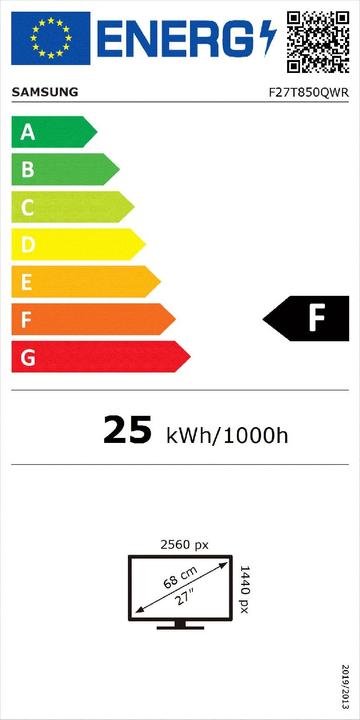 Energie-Label Samsung LF27T850QWUXEN (2560 x 1440 Pixel, 27")