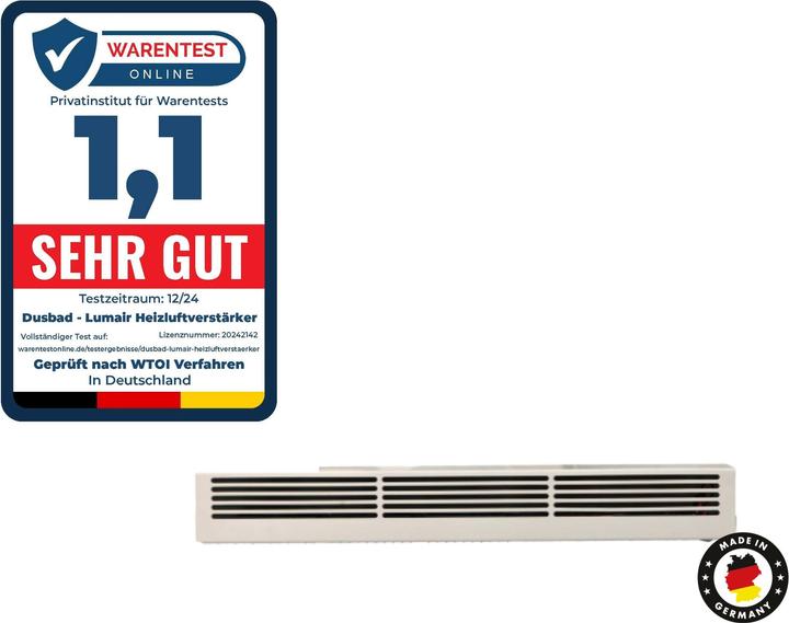 Actual product image Dusbad Lumair 50 heating air amplifier / fan - for room sizes up to 35 m2 - Suitable for all standard (3 W)
