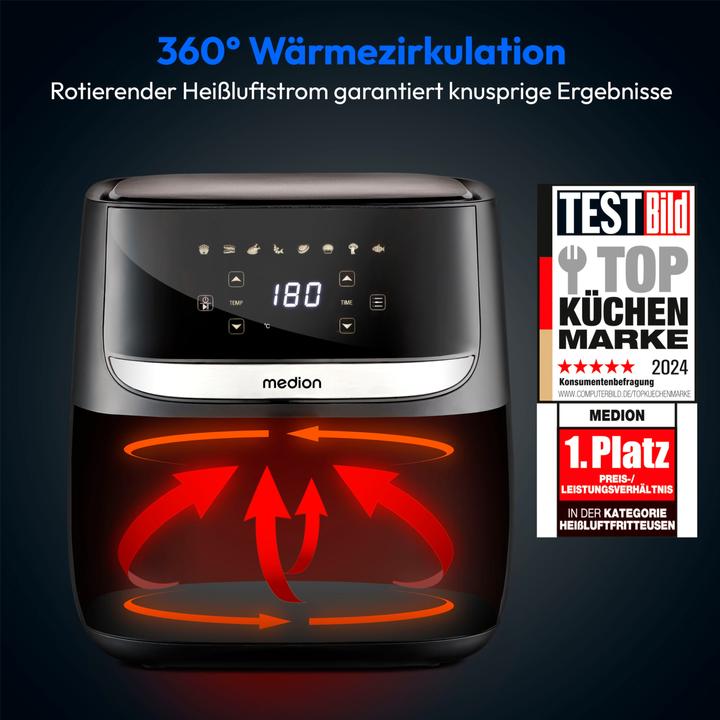 Actual product image Medion Hot Air Deep Fryer MD 10532, 1 kg, Black