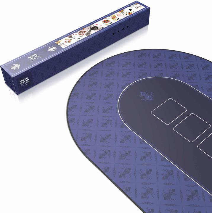 Produktbild CSL Pokermatte, grosse Schreibtischunterlage 1000x600mm, ovale Pokertischauflage für Kartenspiele, blau