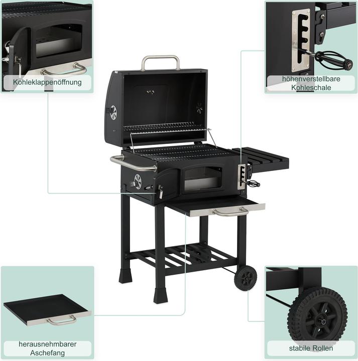 Produktbild Relaxdays Holzkohlegrillwagen (56.50 cm)