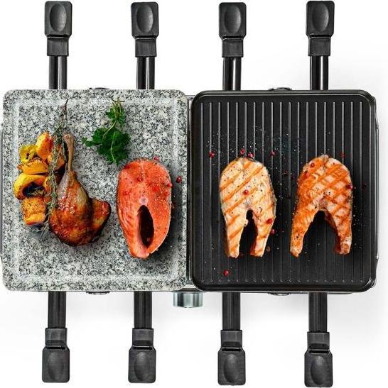 Image du produit Nedis Gourmet/Raclette Grill/Stone 8 Persons Spatula Réglage de la température Non stick coating Rectangl