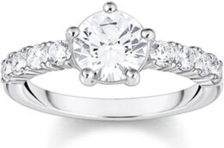 Produktbild Thomas Sabo Solitärring mit weissen Steinen Silber (56, 925 Silber)