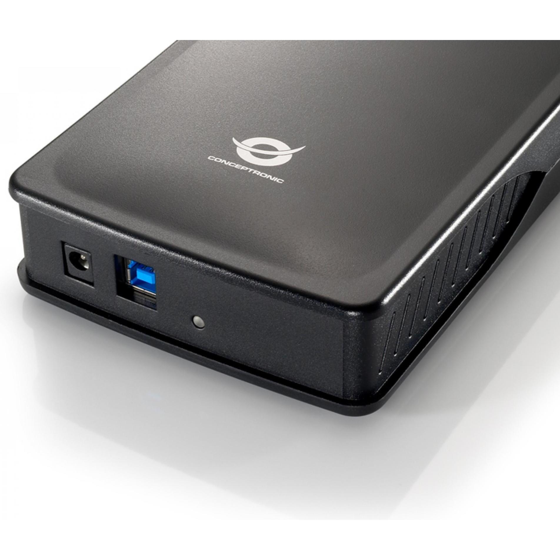 Conceptronic CHD3DUSB3 (3.5"), Case per hard disk, Nero