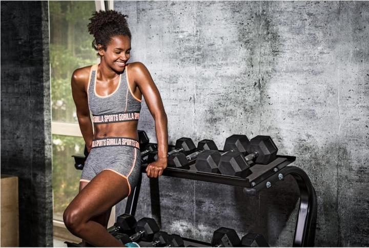 Image du produit Gorilla Sports Haltère Studio Hexagon en caoutchouc (1 x 22,5 kg)