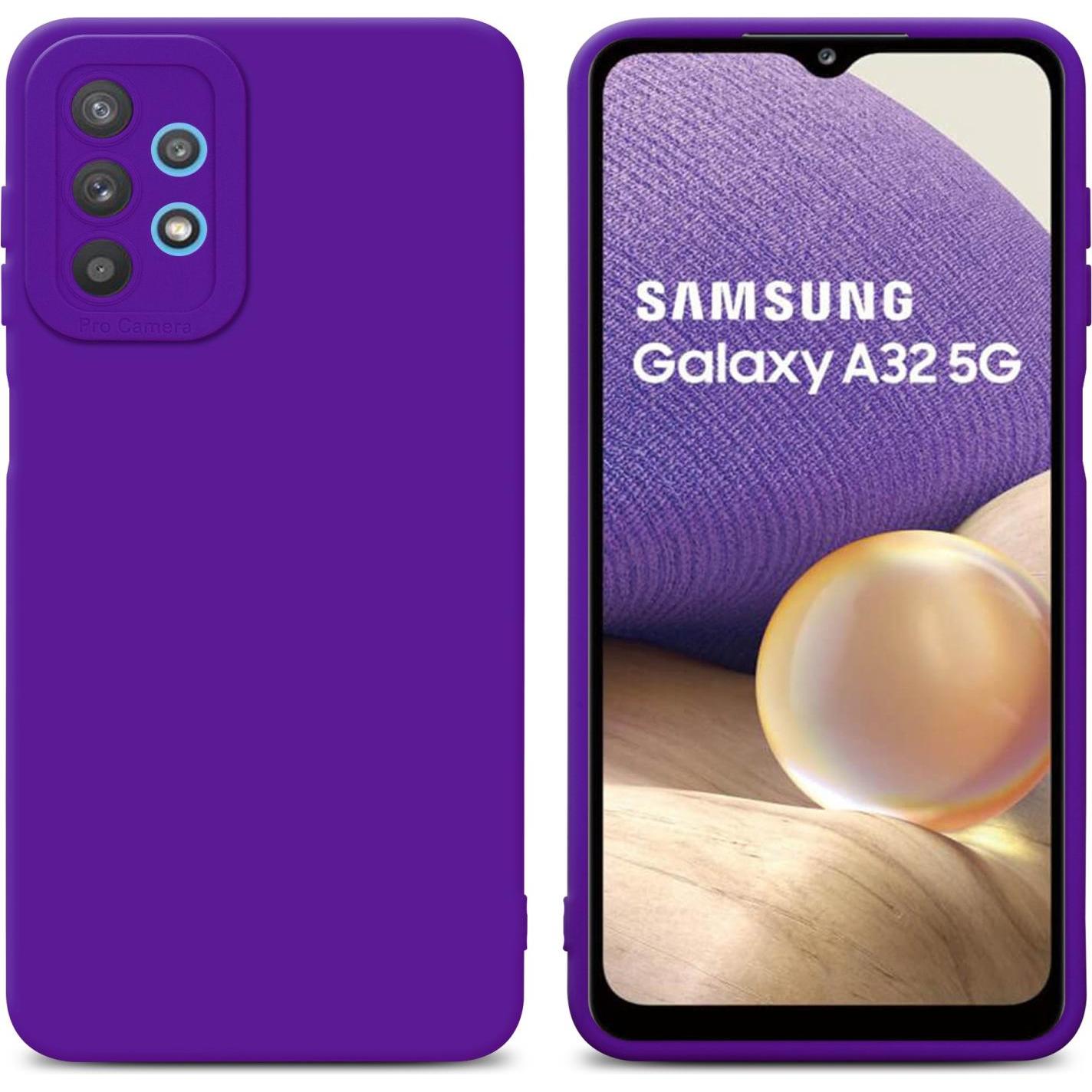 Cadorabo Hülle für Samsung Galaxy A32 5G im TPU Fluid LM162 Style (Samsung Galaxy A32 5G), Smartphone Hülle, Violett