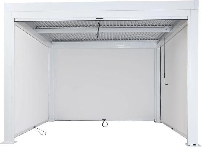 Produktbild Mendler Pergola HWC-L46 mit Seitenwand, 11cm-Alu-Gestell, sturmfest 3x3m, weiss (900 cm, 300 cm)
