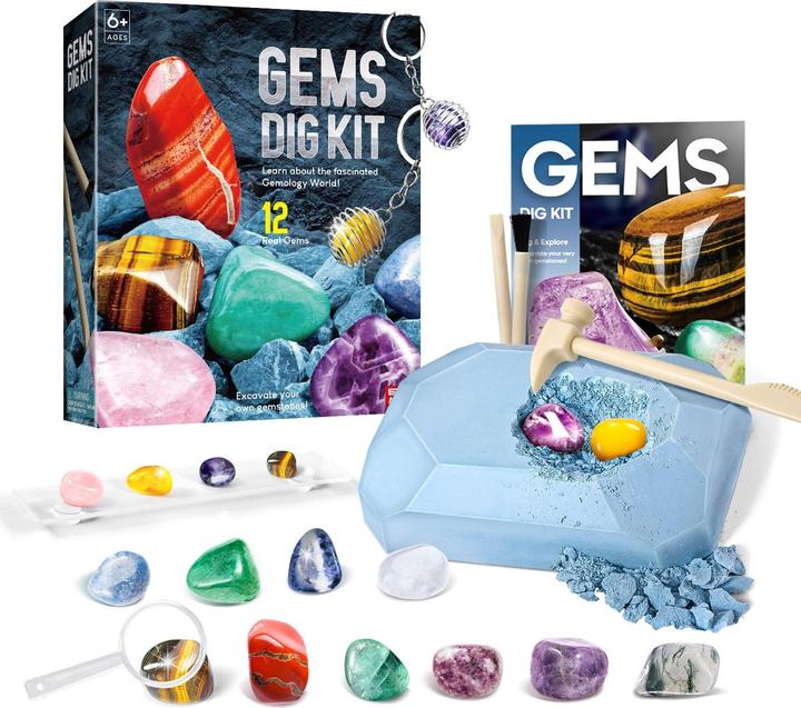 Produktbild Activity Board Ausgrabungsset für Kinder Experimentierset 12 echte Mineralien und Edelsteine selbst ausgraben, mit