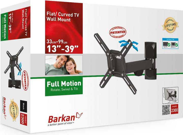 Immagine prodotto Barkan Supporto a parete WH 2300, 19"-39" (Muro, 27", 10 kg)