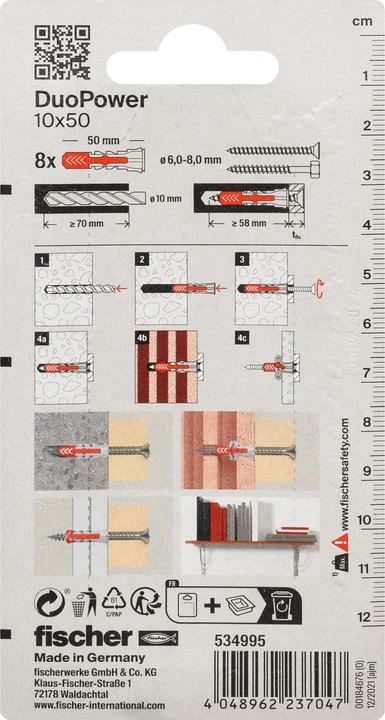 Actual product image Fischer SB Nylon Dowel Duopower (8 pcs.)
