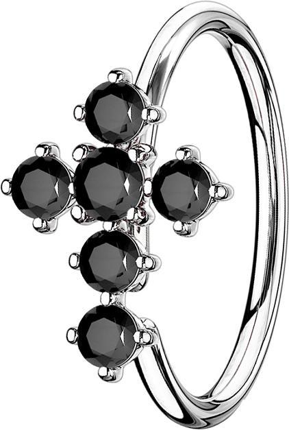 Immagine prodotto Star Piercing Anello Micro Piercing argento croce nera (Ottone)