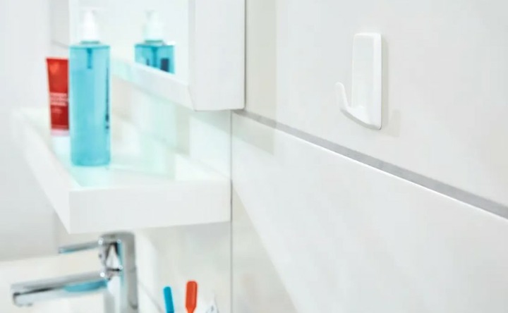 Produktbild tesa Powerstrips Klebehaken LARGE Eckig - 2 x selbstklebende Wandhaken