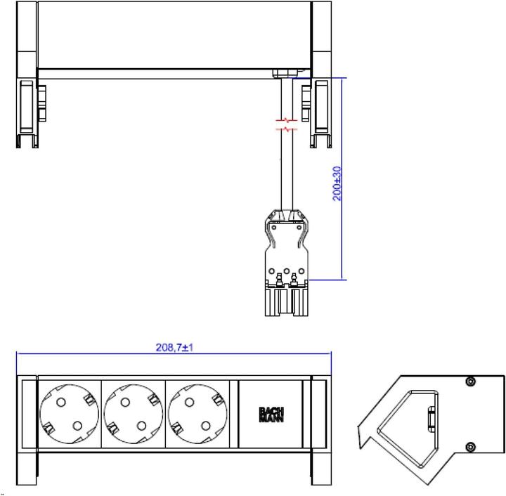 Actual product image Bachmann 937.406 (3x, CEE 7/3)