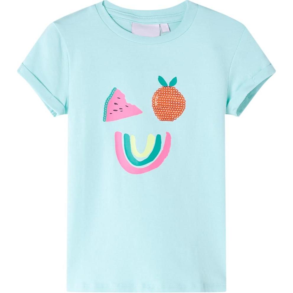 VidaXL, Jungen, Shirt, Kinder-T-Shirt Hellblau 128,Material: 95 % Baumwolle. 5, Grün, (128)