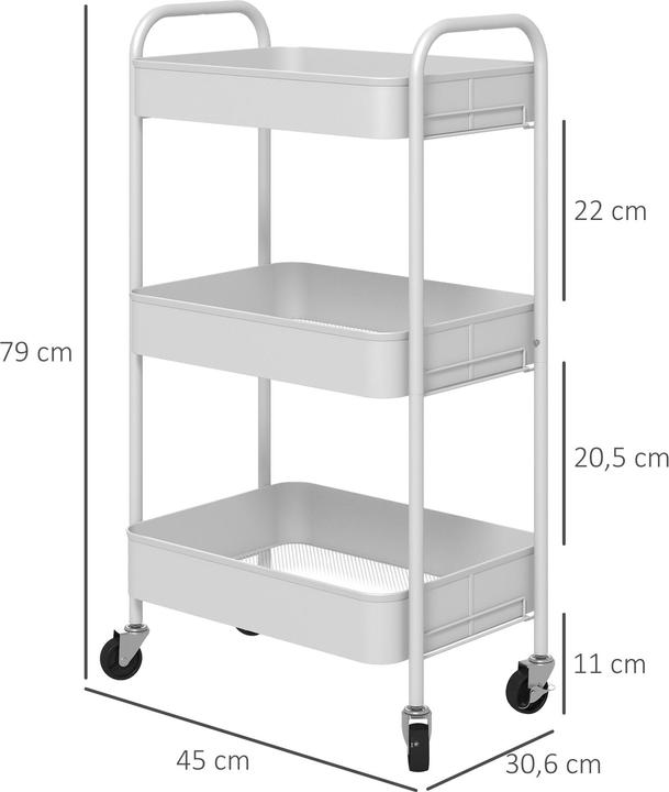 Image du produit Homcom Küchenrollwagen
