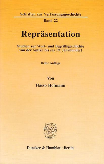 Produktbild Repräsentation (Deutsch, Hasso Hofmann, 2003)