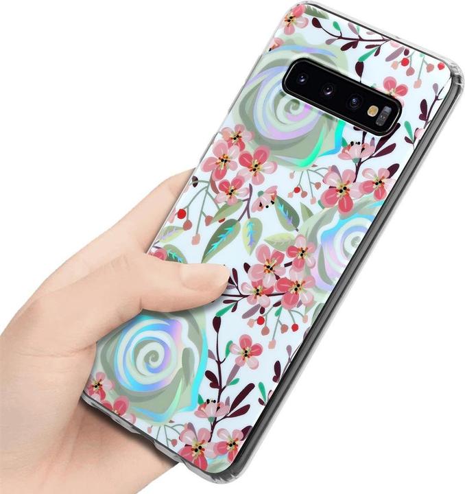 Actual product image Cadorabo IMD TPU Colorful Flowers & Leaves Cover (Samsung Galaxy S10)