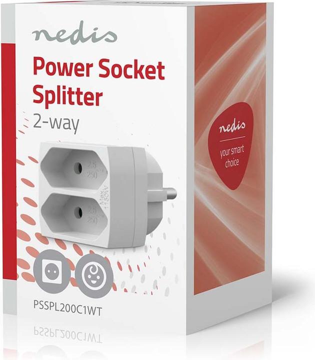 Actual product image Nedis Power distributor | Type F (CEE 7/7) | 250 V AC 50 Hz | Mains cable Connection B: Frankrech / Type C (CEE 7/16, CEE 7/7, 2x)