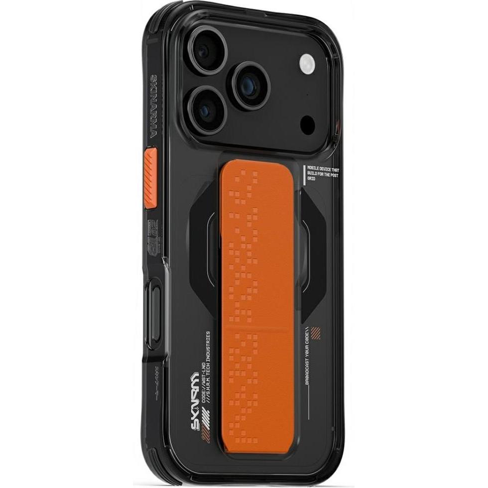 Skinarma Haxa Case for iPhone 17 Pro Magnetic Charging + Grip Stand Graphite (Apple iPhone 17 Pro), Cover smartphone, Grigio