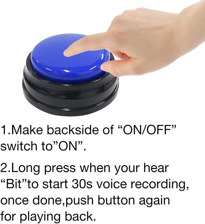 Actual product image Naveso Buzzer-Set mit Aufnahmefunktion für Hunde (4 Stück) (Intelligence toy dog, Dog activity toy)