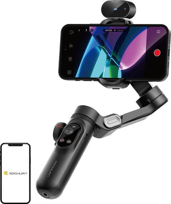 Actual product image Hohem Gimbal Stabiliser 3-osie Śledzenie AI Gesty Phone / AOCHUAN SMART X PRO (Smartphone)