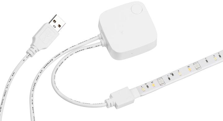 Produktbild Luminea USB-RGB-CCT-LED-Streifen mit WLAN, Sound & Sprachsteuerung (RGB, 300 cm, Indoor)