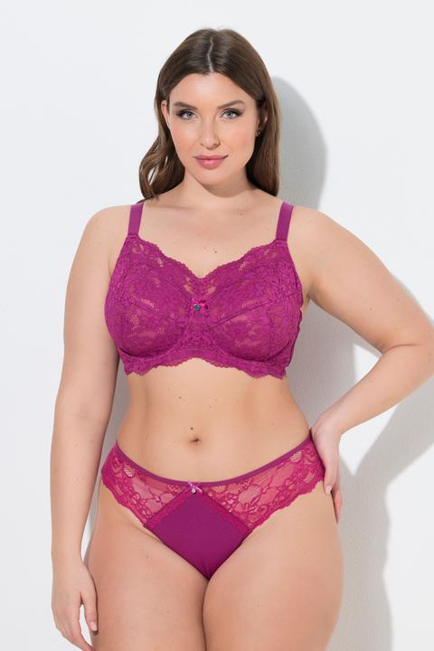 Actual product image Ulla Popken Lace Panel Underwire Bra (100 E)