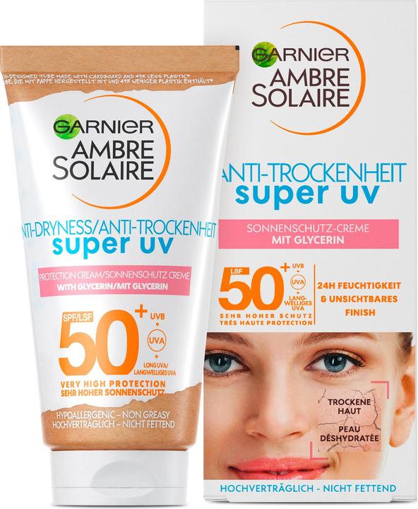 Productafbeelding Garnier Ambre Solaire Sensitive expert+ Anti-Dryness Super UV (Zonnecrème, SPF 50+, 50 ml, 70 g)