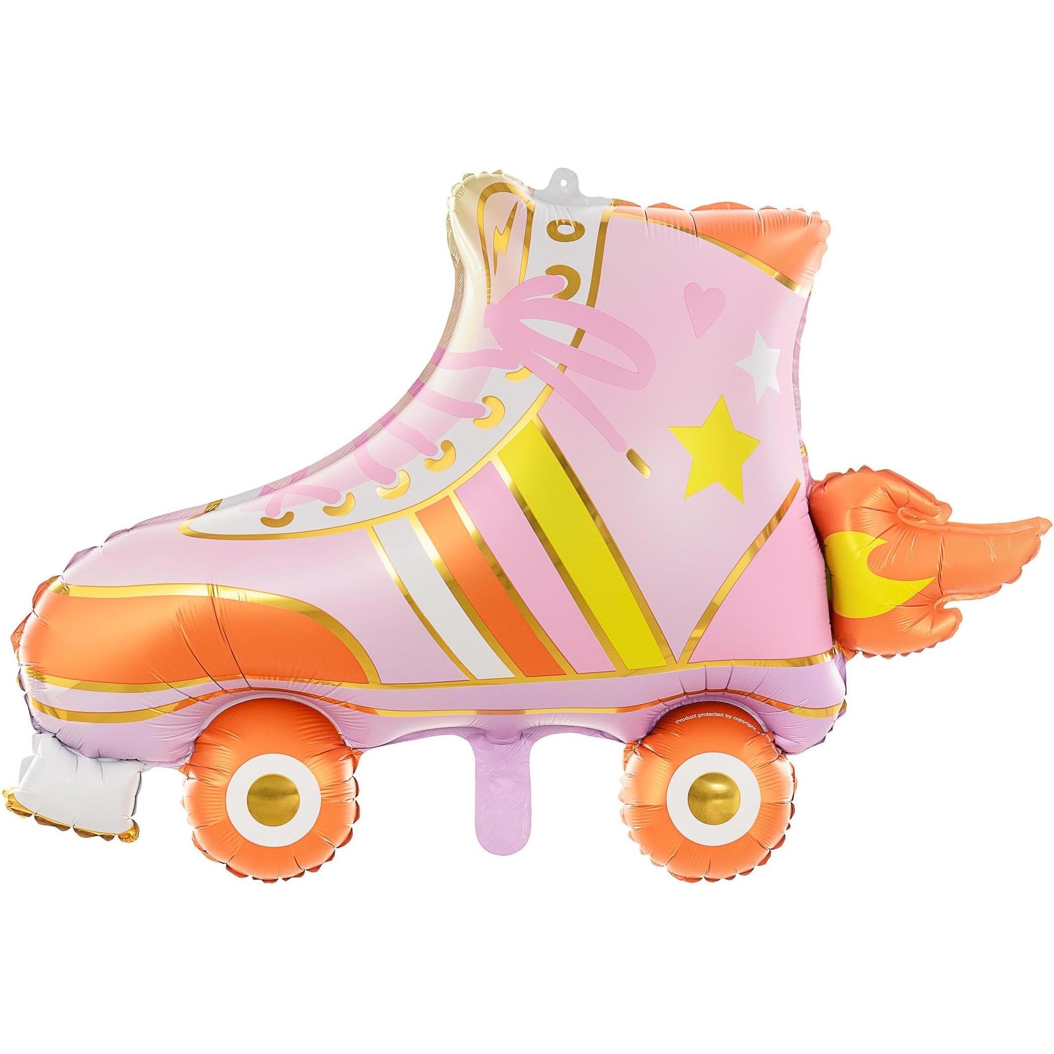 Partydeco Folienballon Rollschuh 74 x 51 cm, Mehrfarbig