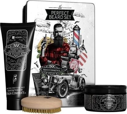 Hiskin SET Il Set Barba Perfetta szczotka do brody + pomada do stylizacji 100ml + nawilżający szampo (100 ml)
