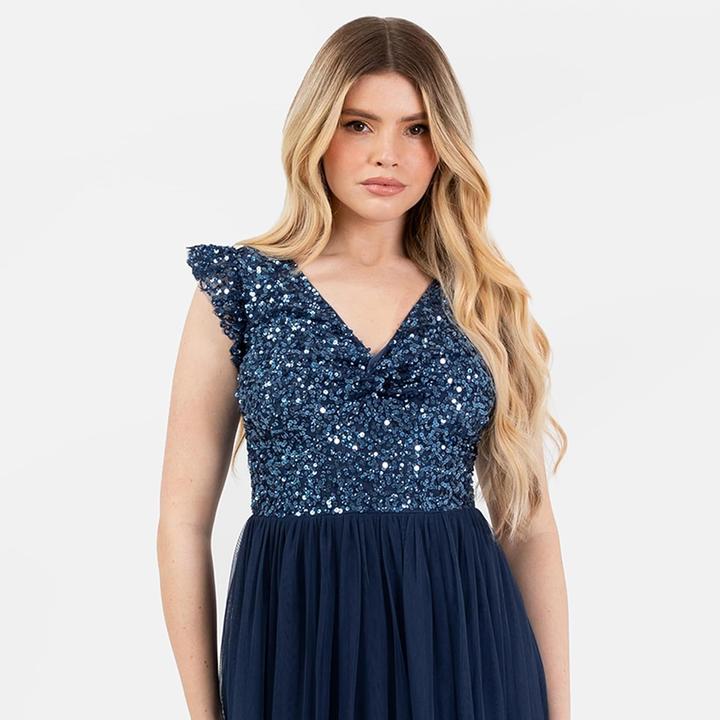 Produktbild Herba Abito Midi con Scollo a V e Maniche a Farfalla (50)