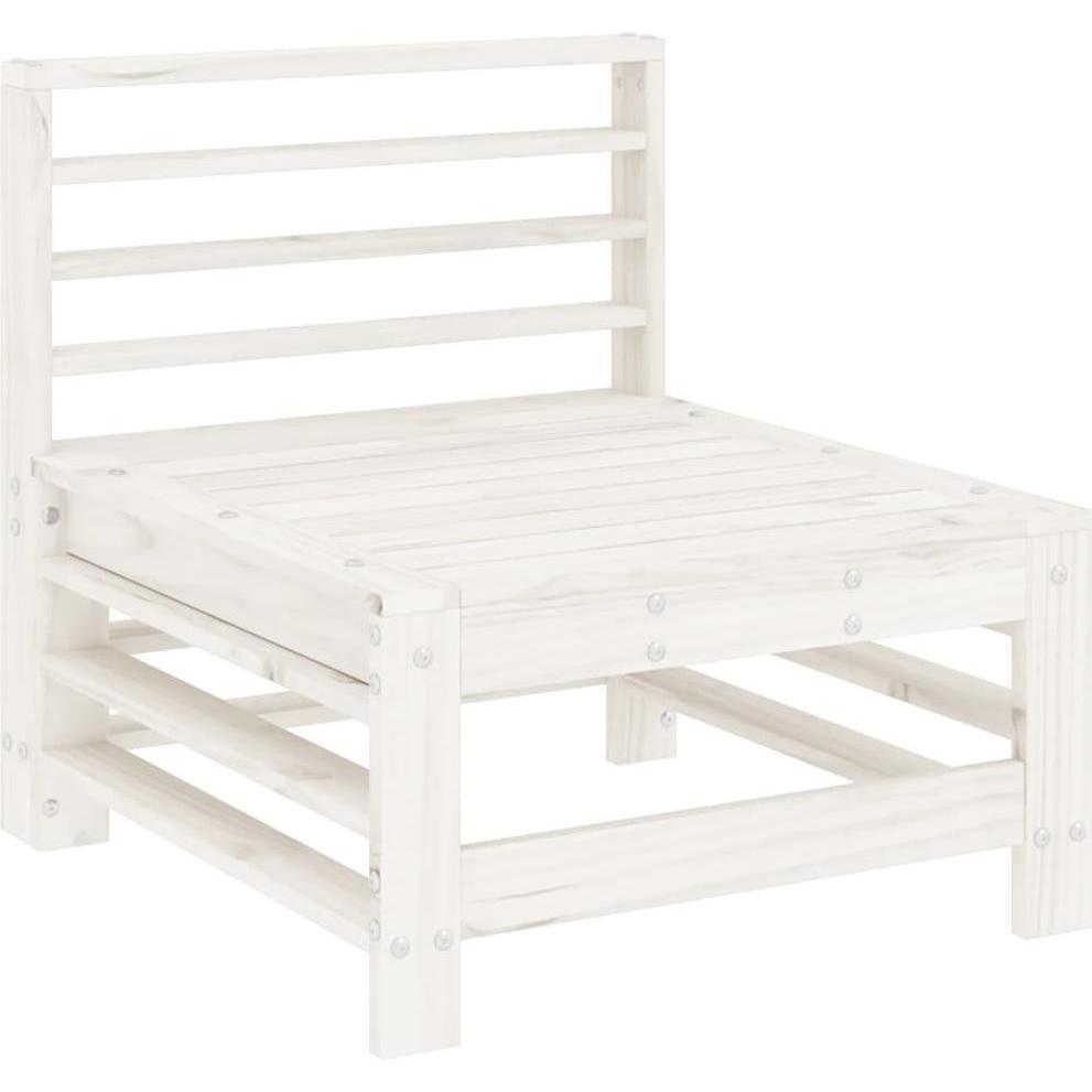 VidaXL, Gartenlounge, Garten-Mittelsofa Weiss Massivholz Kiefer,Farbe