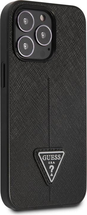 Image du produit Guess case for iPhone 13 Pro / 13 6.1" GUHCP13LPSATLK black hard case Saffiano Triangle Logo (Apple iPhone 13, Apple iPhone 13 Pro)