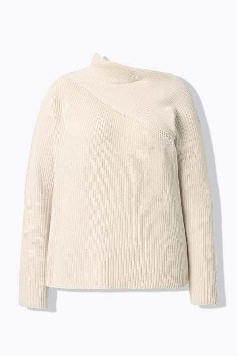 Produktbild Ulla Popken Pullover, Struktur, Schalkragen, Langarm (54)