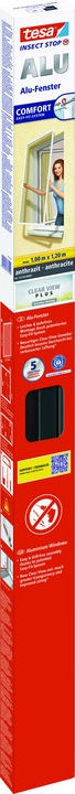 Actual product image tesa Insect screen Alu COMFORT for windows, with aluminium frame, without drilling (100 x 120 cm)
