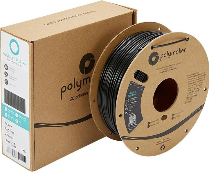 Produktbild Polymaker PolyLite PLA Pro - Black - 2.85mm (PLA, 2.85 mm, 1000 g)