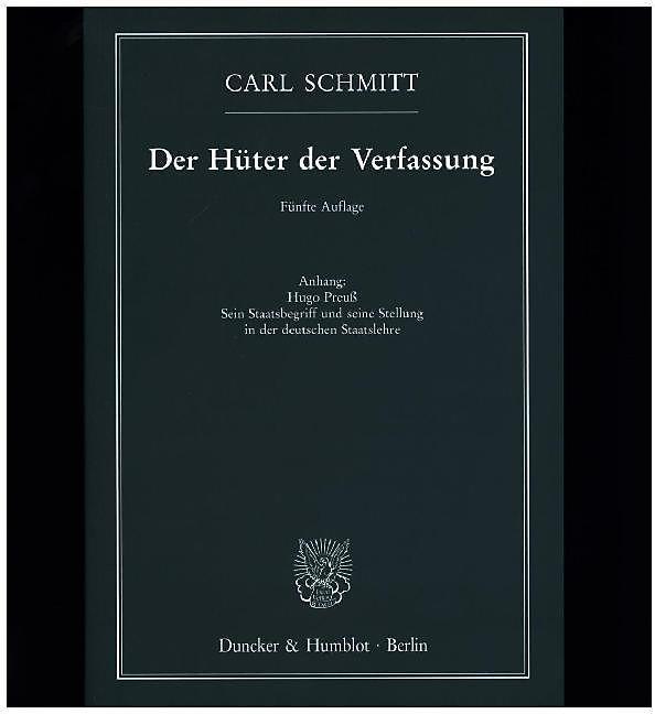 Produktbild Der Hüter der Verfassung (Deutsch, Carl Schmitt, 2016)