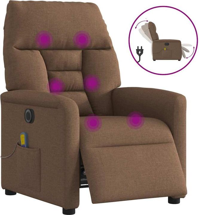 Immagine prodotto VidaXL Sedia da massaggio elettrica in tessuto marrone