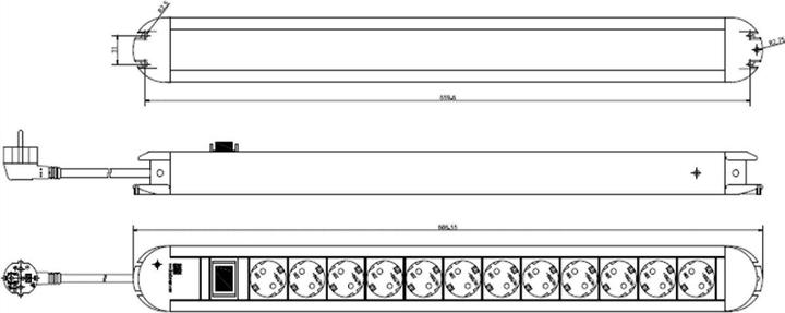 Produktbild Bachmann Steckdosenleiste PRIMO CLASSIC ALU, 12-fach mit (12x, CEE 7/3, 1.75 m)